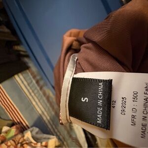 Brown Satin-Look Top with Size S Tag